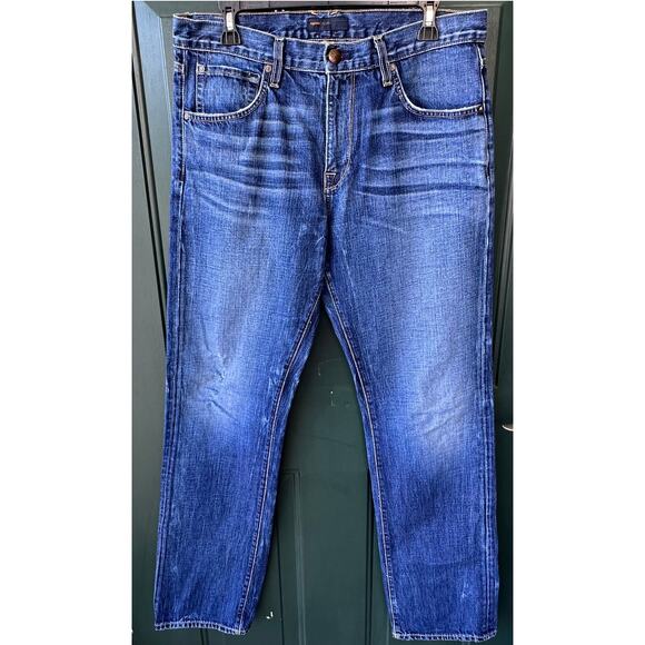 Agave Denim Copper Waterman Jeans 34x33 Made USA Relaxed Straight Distressed - Picture 1 of 9